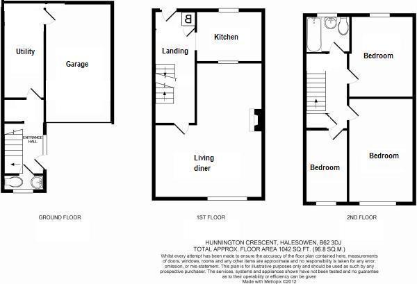 Floorplans For Hunnington Crescent, Halesowen