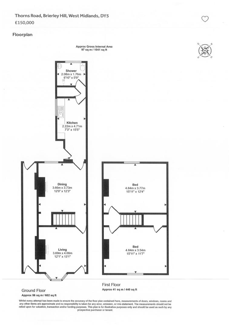 Floorplans For Thorns Road, Brierley Hill
